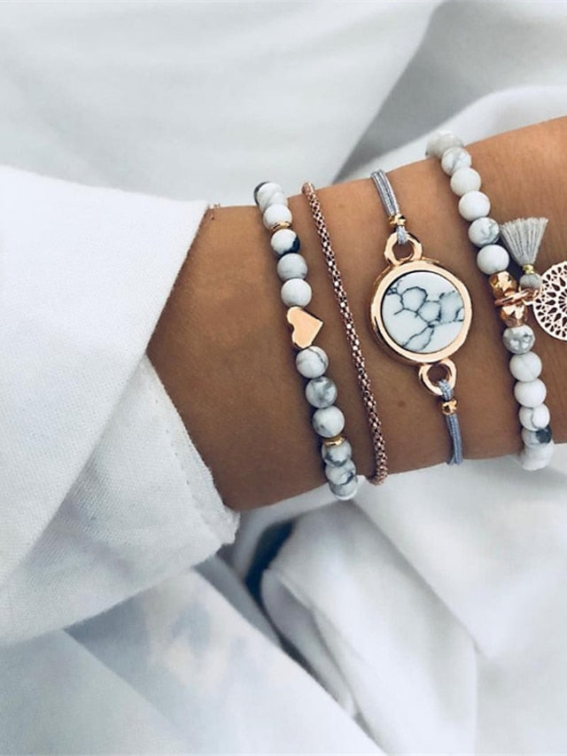Women's Bracelets Artistic Anniversary Heart Bracelets & Bangles / Black / White / Pink / Fall / Winter - LuckyFash™