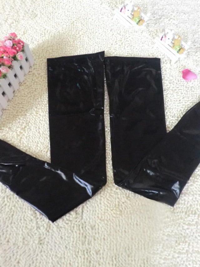 Cosplay leather pants high socks stockings performance clothes stage clothes sexy leather socks sexy babydoll - LuckyFash™
