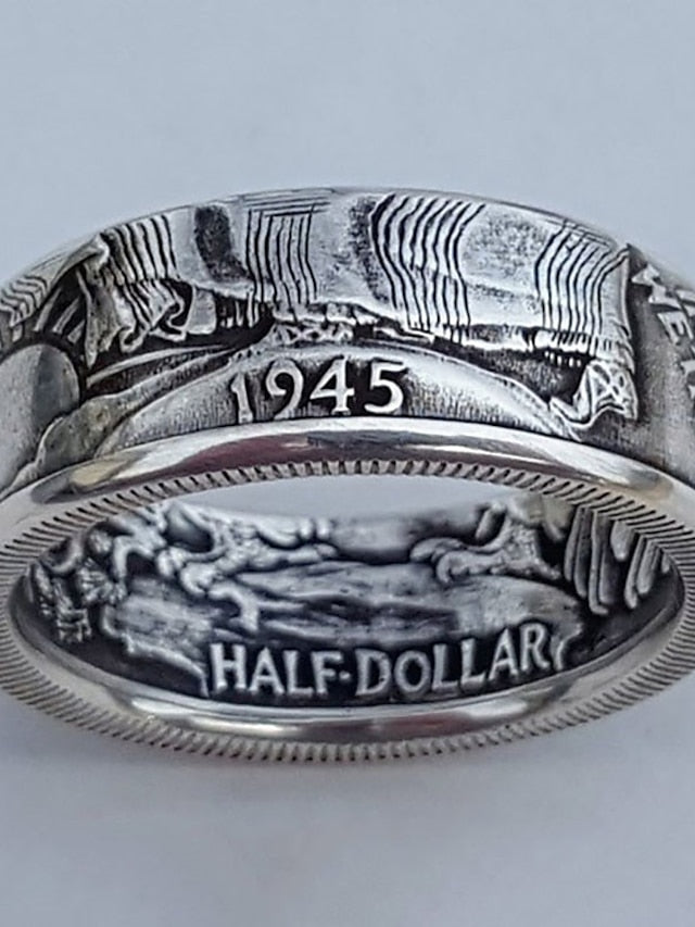 women antique coin morgan ring hot style dollar engraving 1945 ring - LuckyFash™
