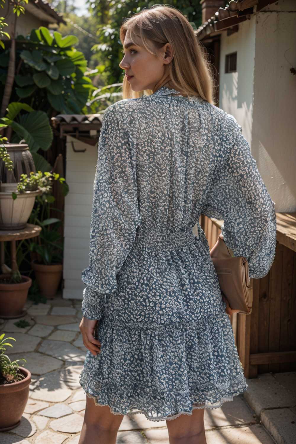 loose leopard print v neck dress drop shoulder a line closed cape paneled 126192