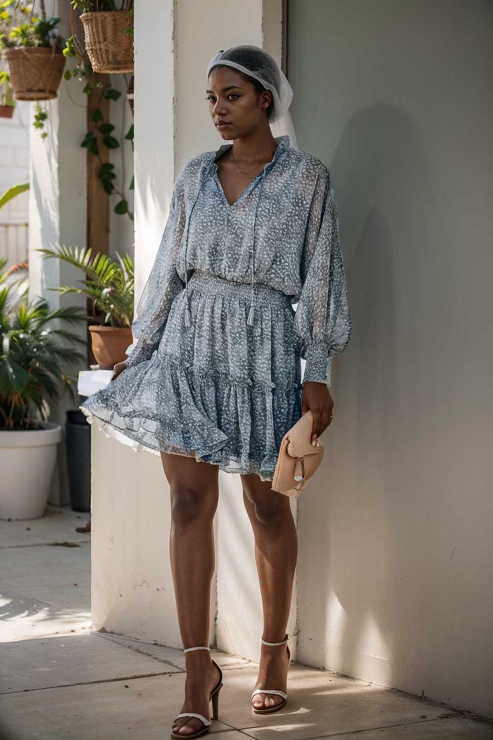 loose leopard print v neck dress drop shoulder a line closed cape paneled 132906