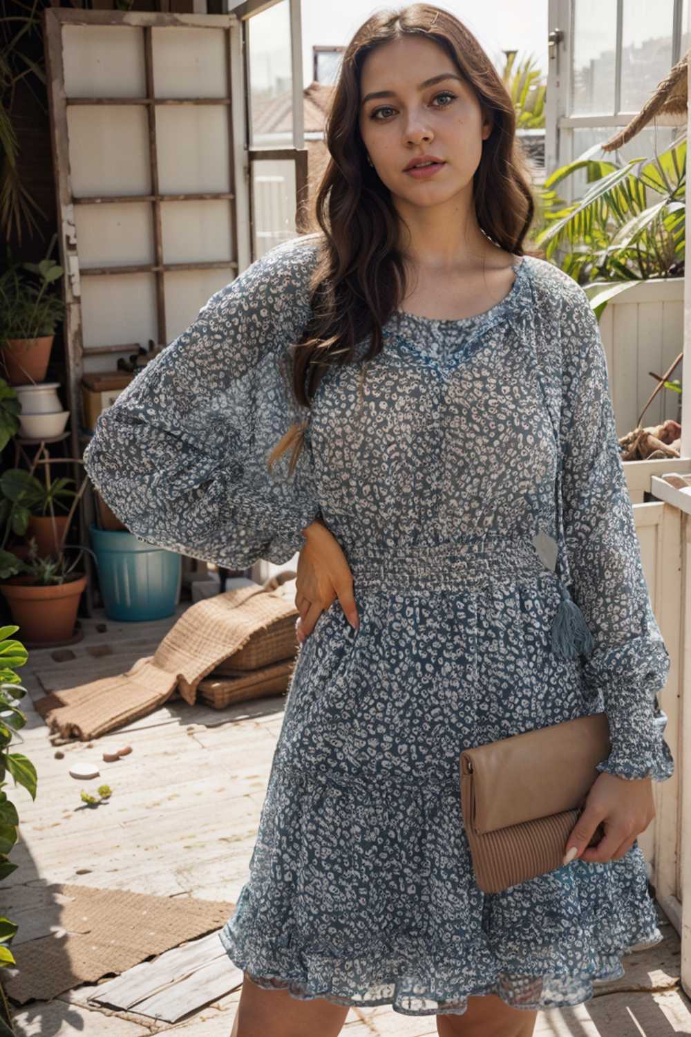 loose leopard print v neck dress drop shoulder a line closed cape paneled 111820