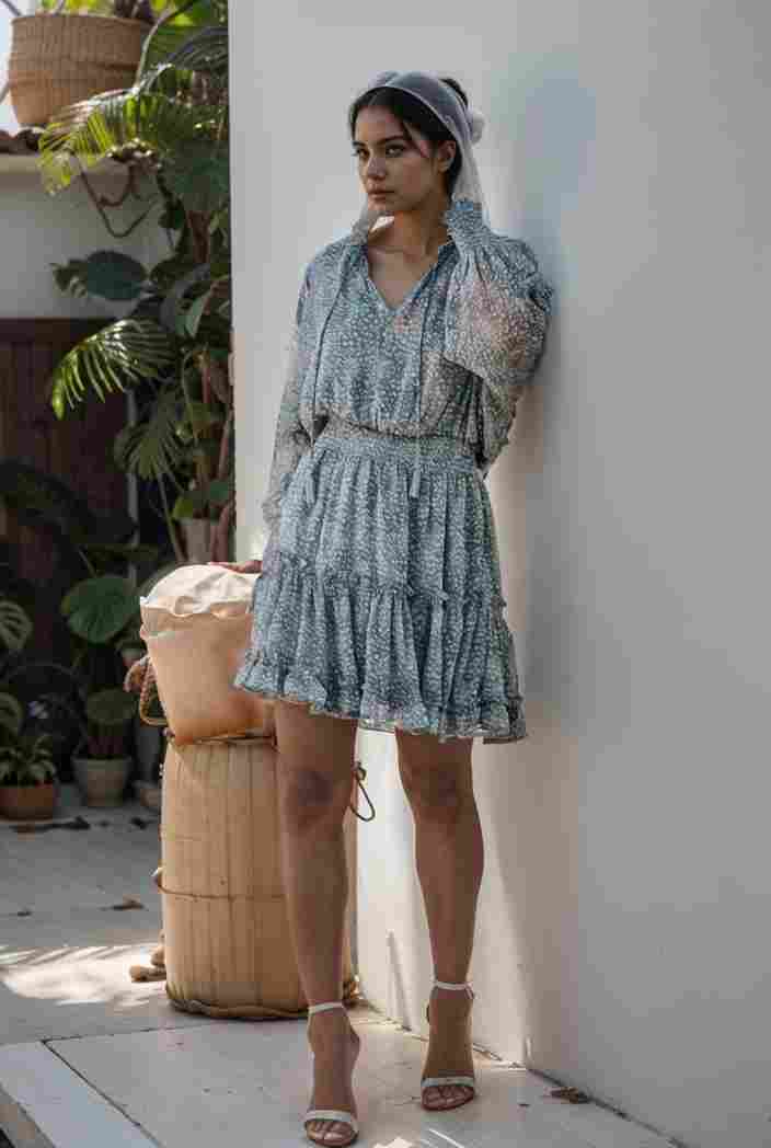loose leopard print v neck dress drop shoulder a line closed cape paneled 130219