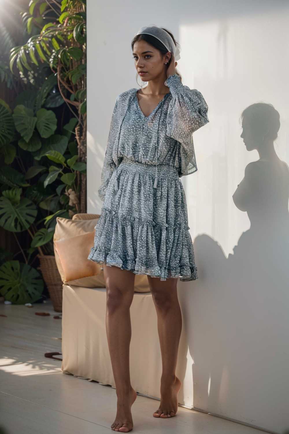 loose leopard print v neck dress drop shoulder a line closed cape paneled 130326
