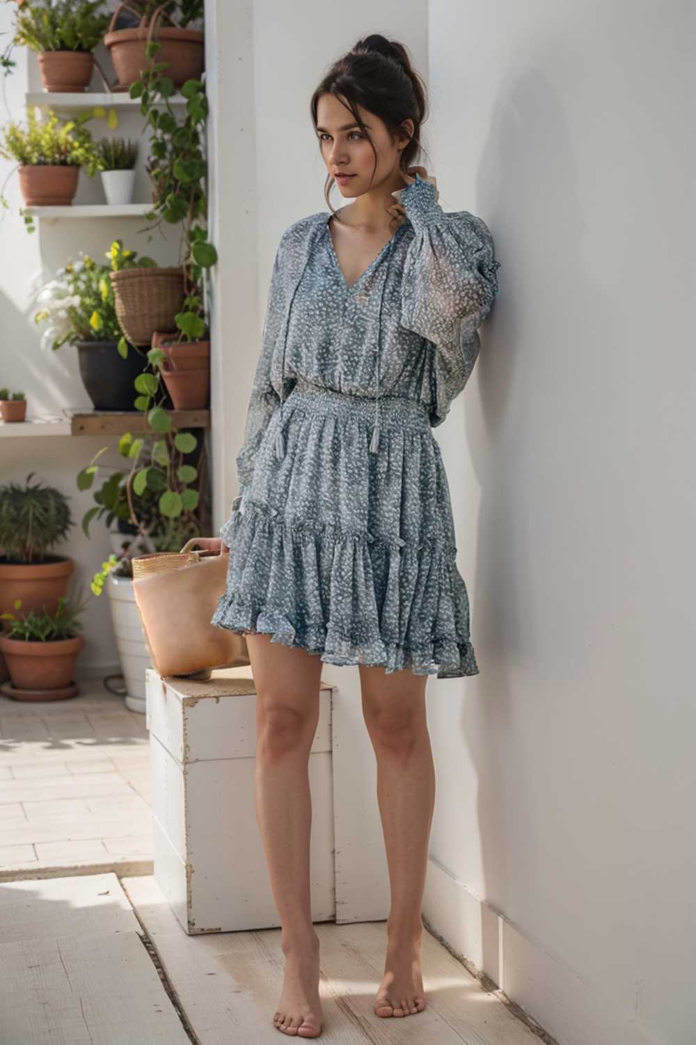 loose leopard print v neck dress drop shoulder a line closed cape paneled 126173
