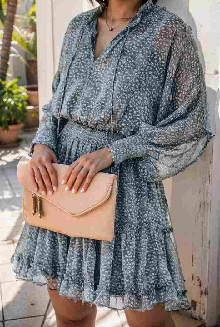 loose leopard print v neck dress drop shoulder a line closed cape paneled 130217