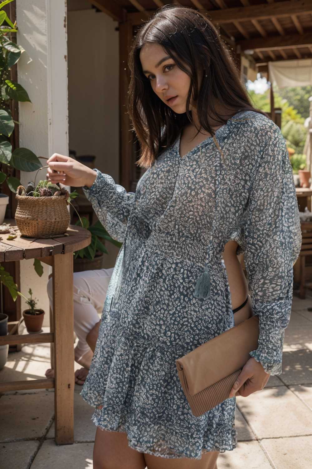 loose leopard print v neck dress drop shoulder a line closed cape paneled 125667