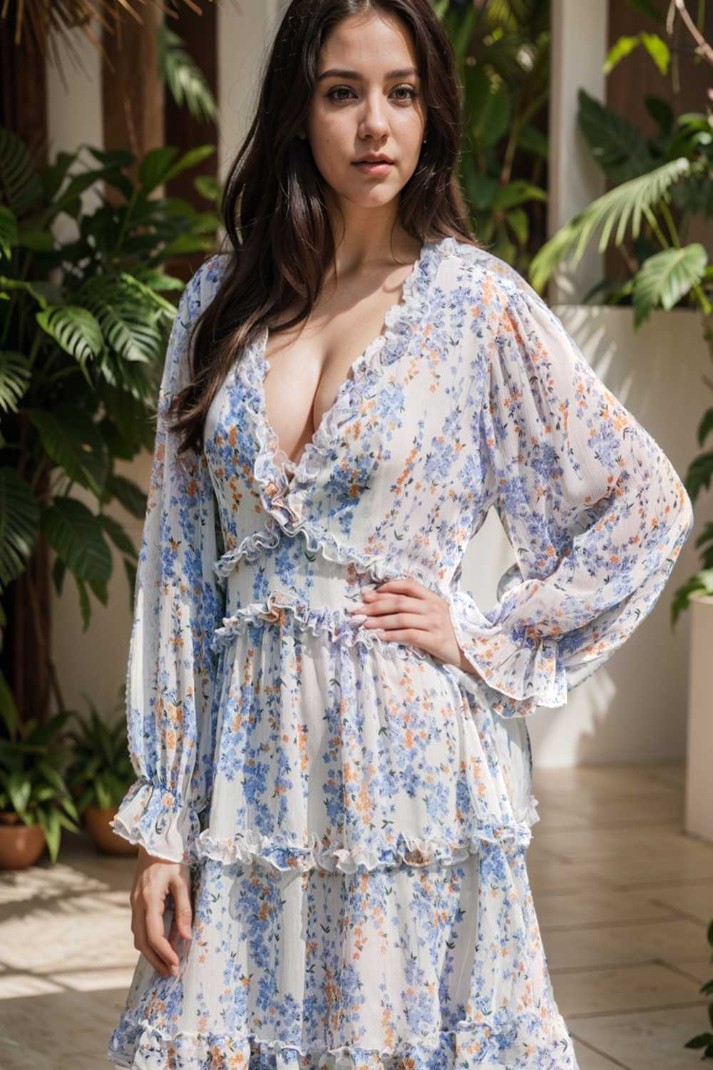 loose leopard print v neck dress drop shoulder a line closed cape paneled 116467