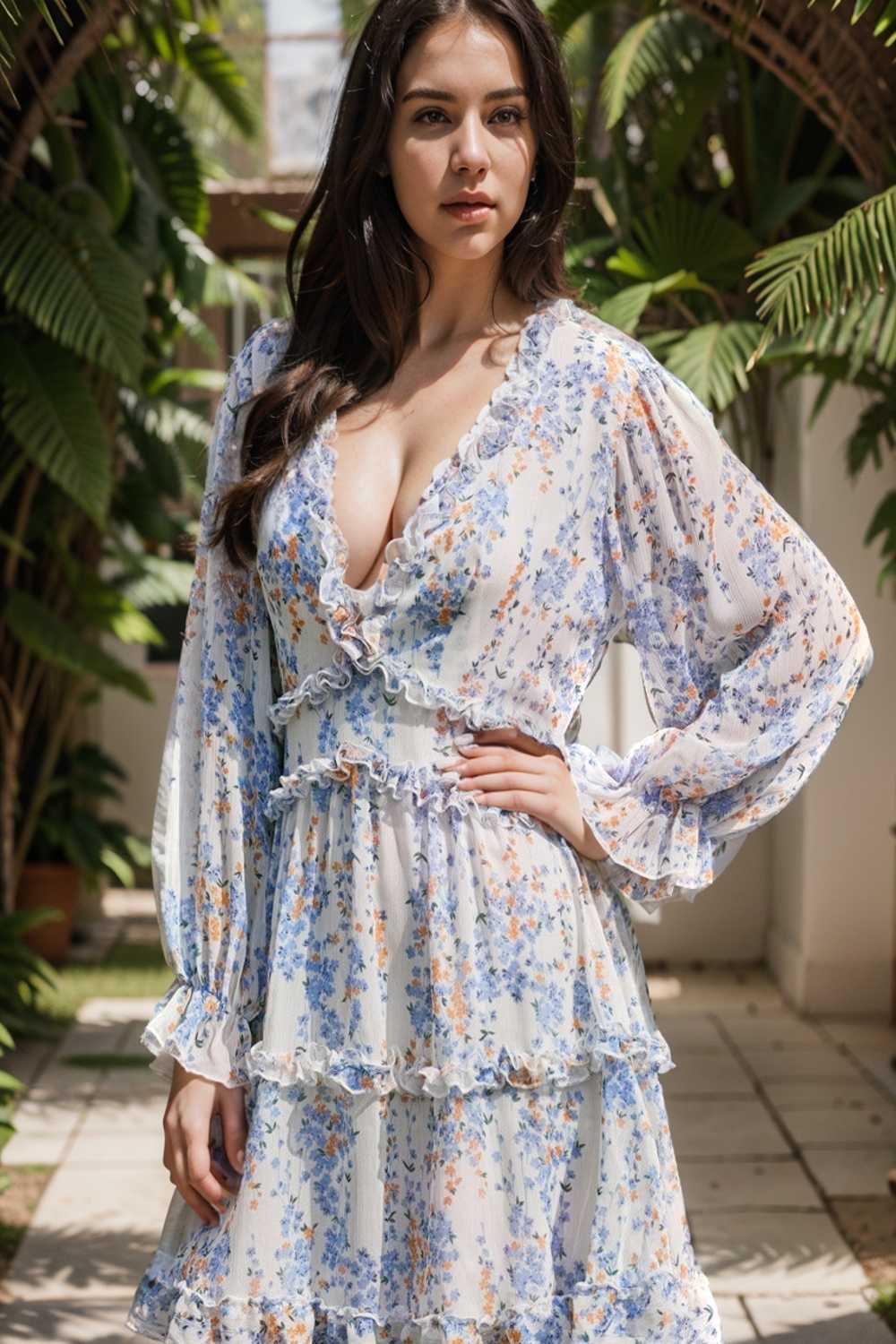 loose leopard print v neck dress drop shoulder a line closed cape paneled 144287