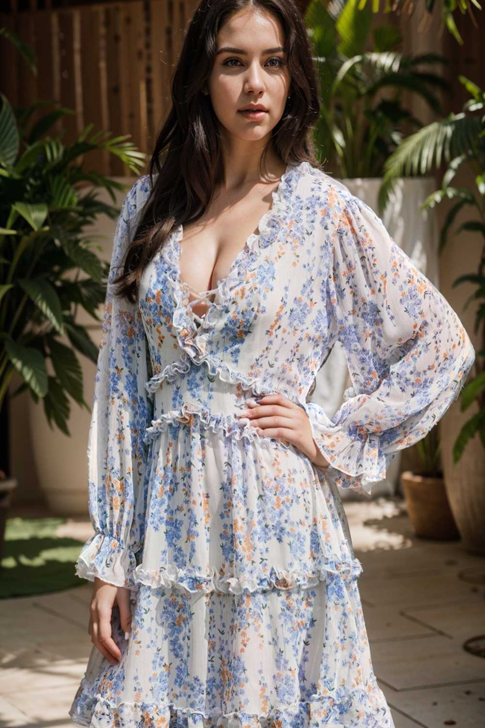 loose leopard print v neck dress drop shoulder a line closed cape paneled 125630