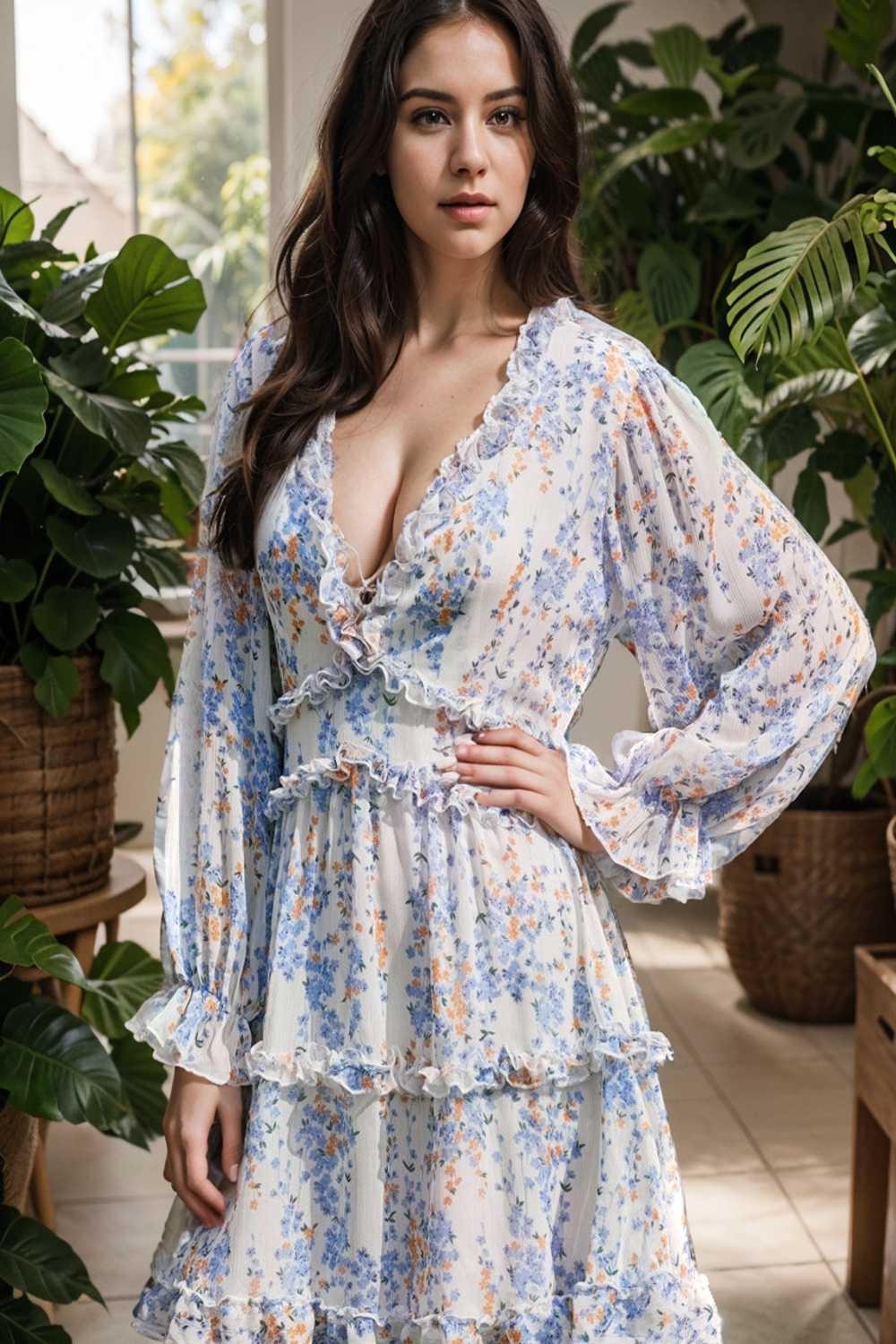 loose leopard print v neck dress drop shoulder a line closed cape paneled 144283