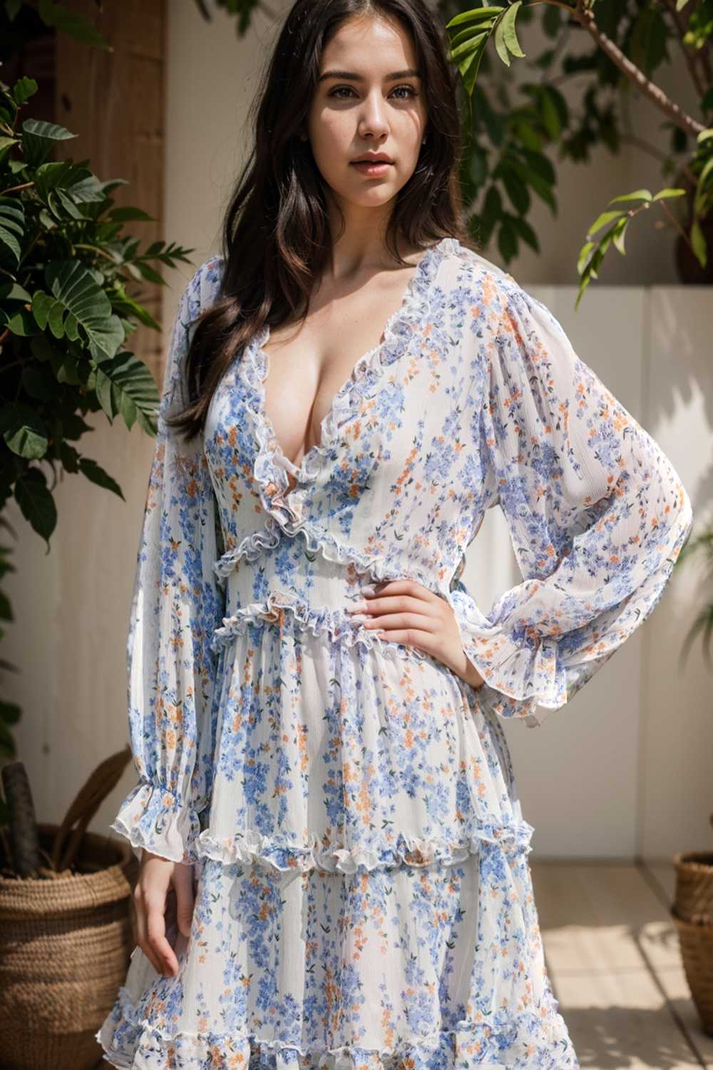 loose leopard print v neck dress drop shoulder a line closed cape paneled 144282