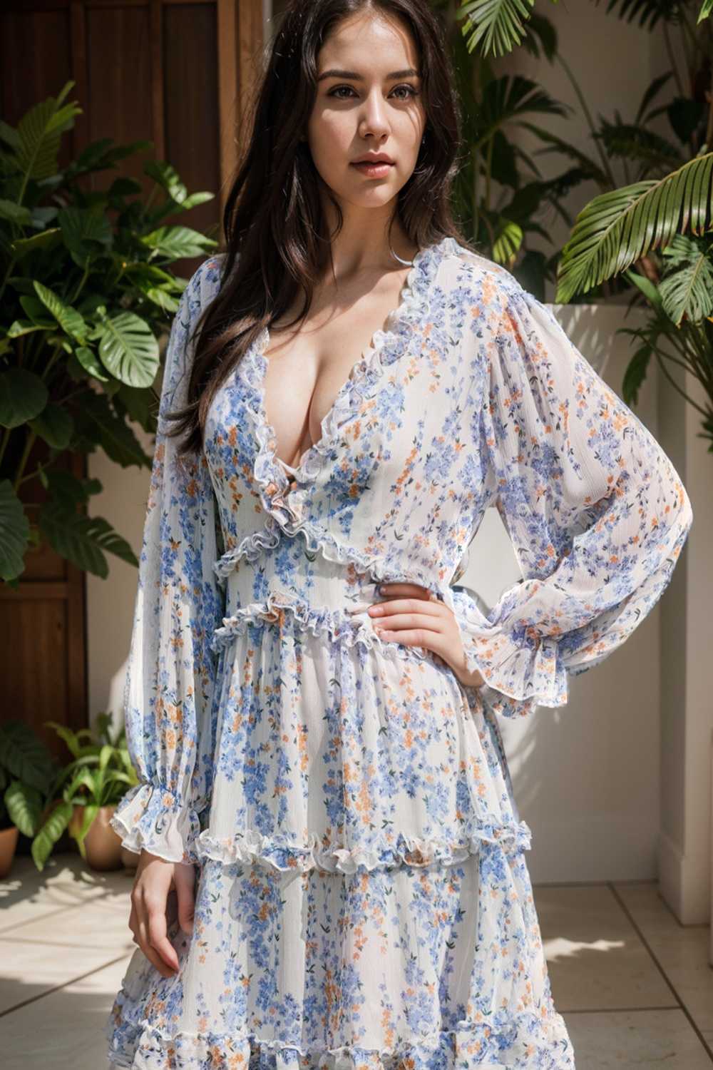 loose leopard print v neck dress drop shoulder a line closed cape paneled 125624