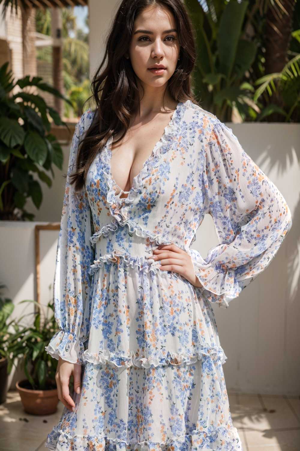 loose leopard print v neck dress drop shoulder a line closed cape paneled 144277