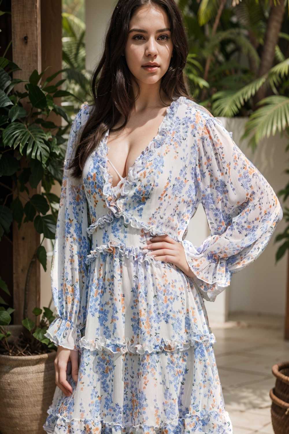 loose leopard print v neck dress drop shoulder a line closed cape paneled 126159