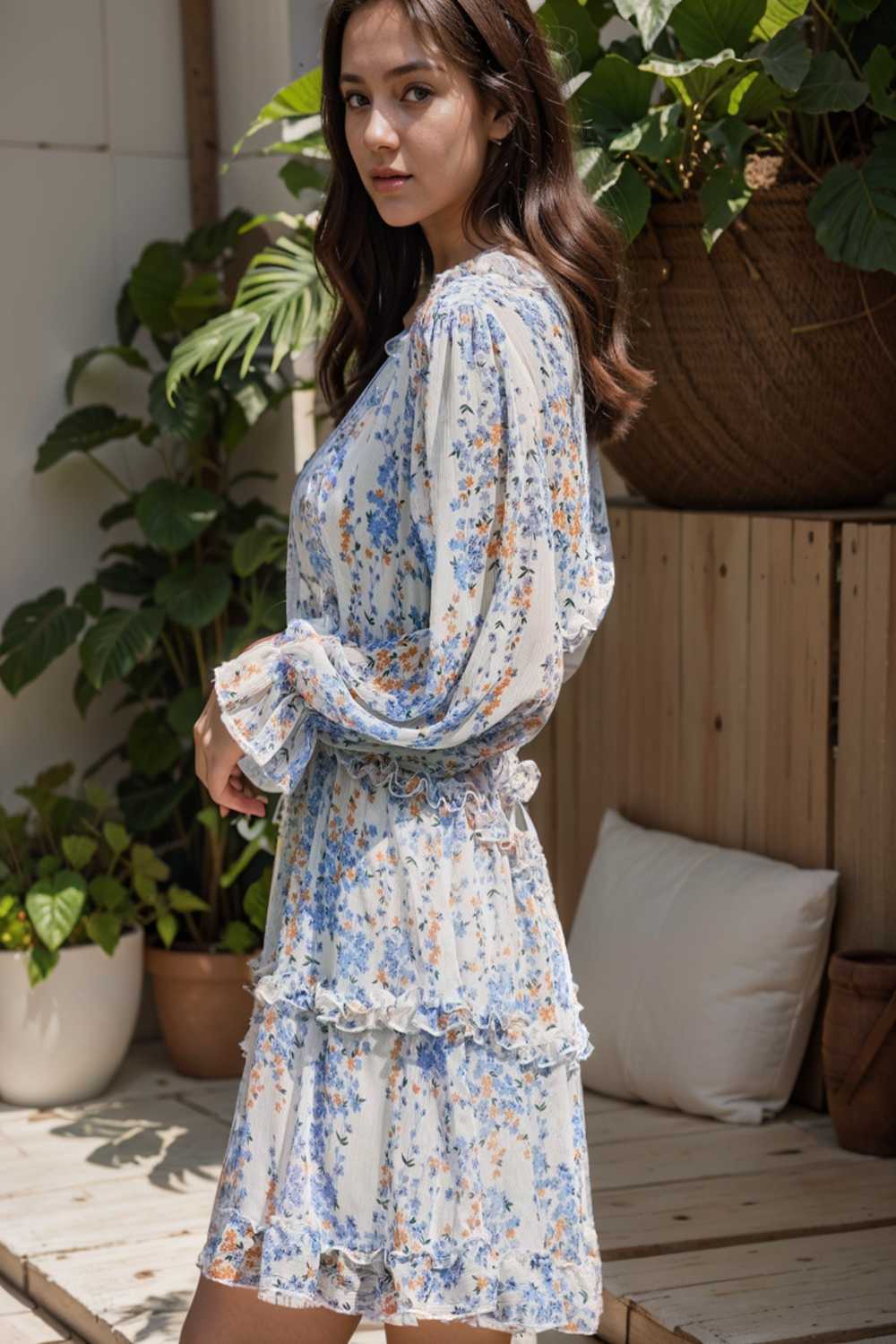loose leopard print v neck dress drop shoulder a line closed cape paneled 118650
