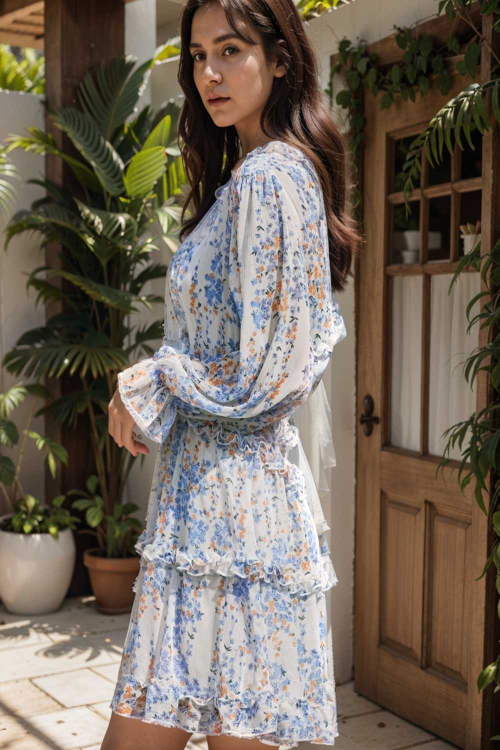 loose leopard print v neck dress drop shoulder a line closed cape paneled 144260