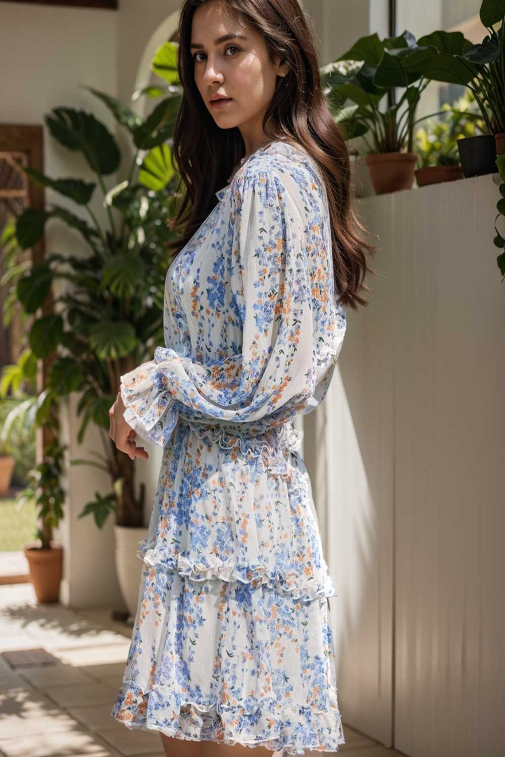 loose leopard print v neck dress drop shoulder a line closed cape paneled 144250