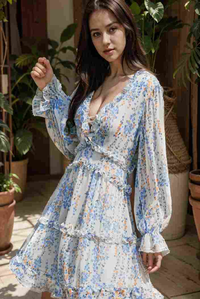 loose leopard print v neck dress drop shoulder a line closed cape paneled 132430