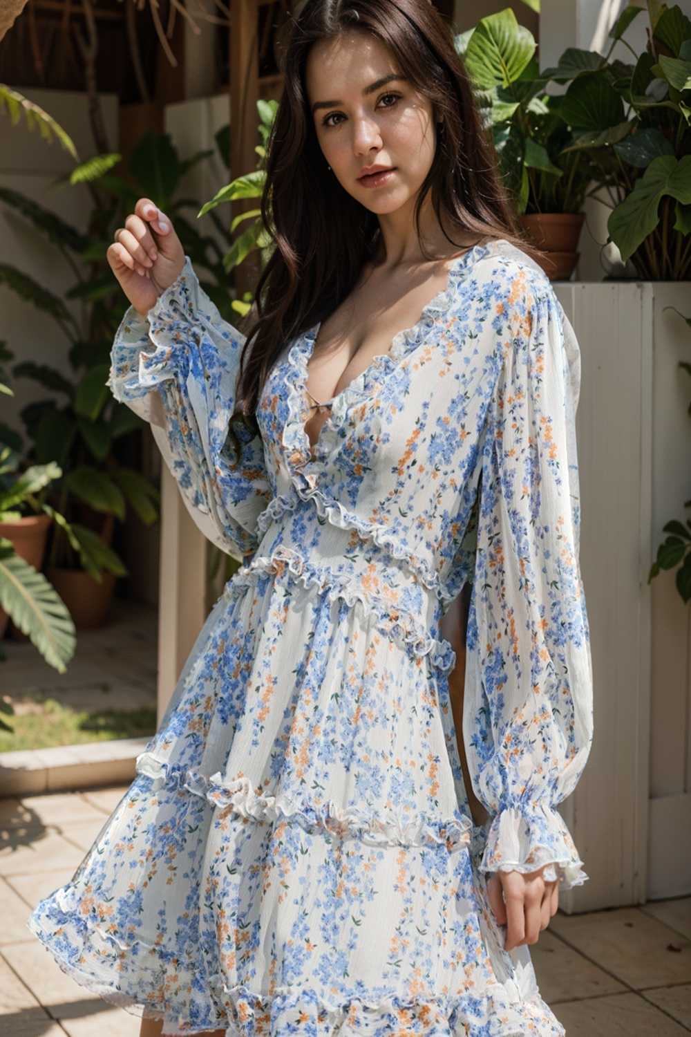 loose leopard print v neck dress drop shoulder a line closed cape paneled 144246
