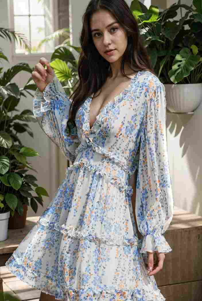 loose leopard print v neck dress drop shoulder a line closed cape paneled 130211