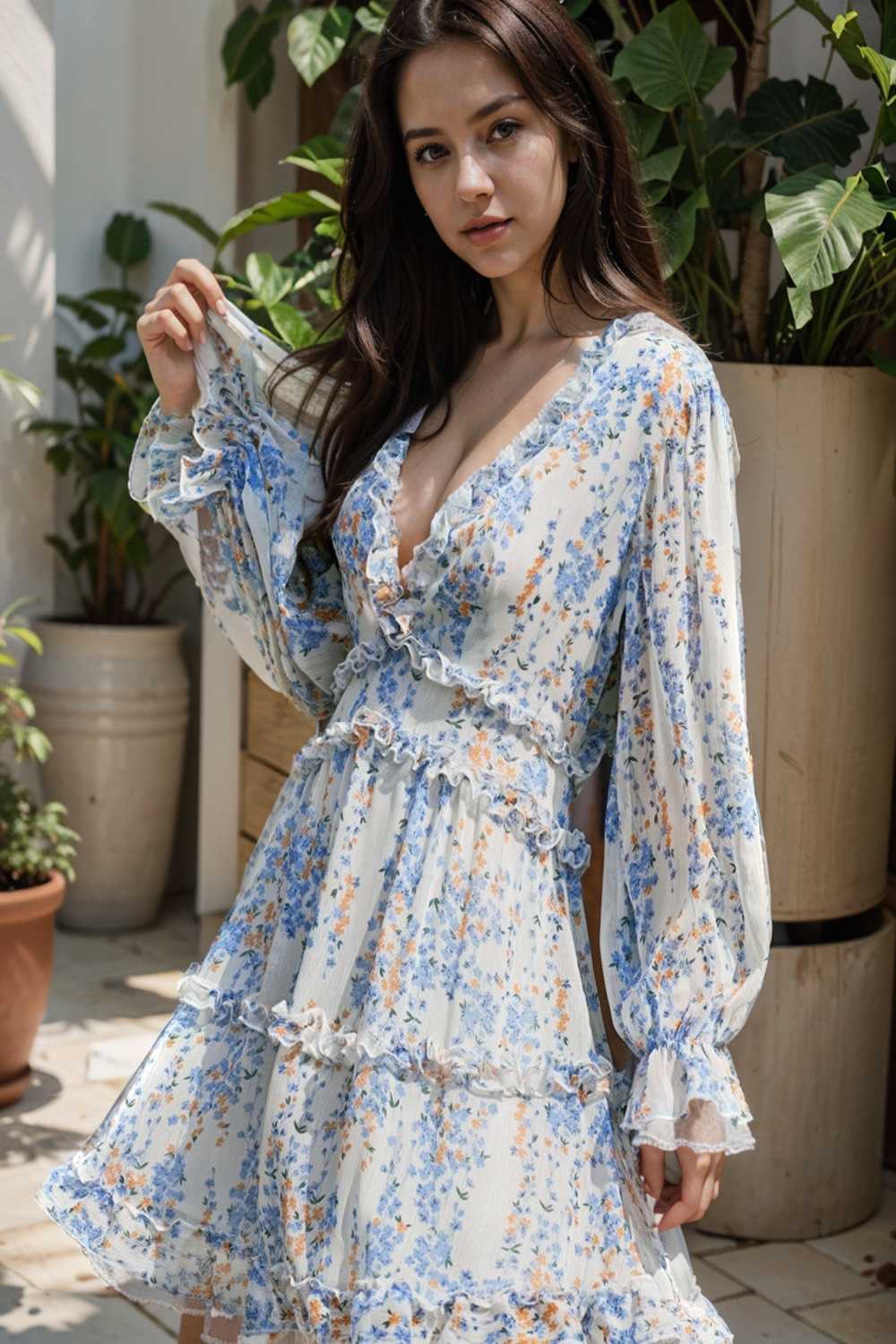 loose leopard print v neck dress drop shoulder a line closed cape paneled 120529