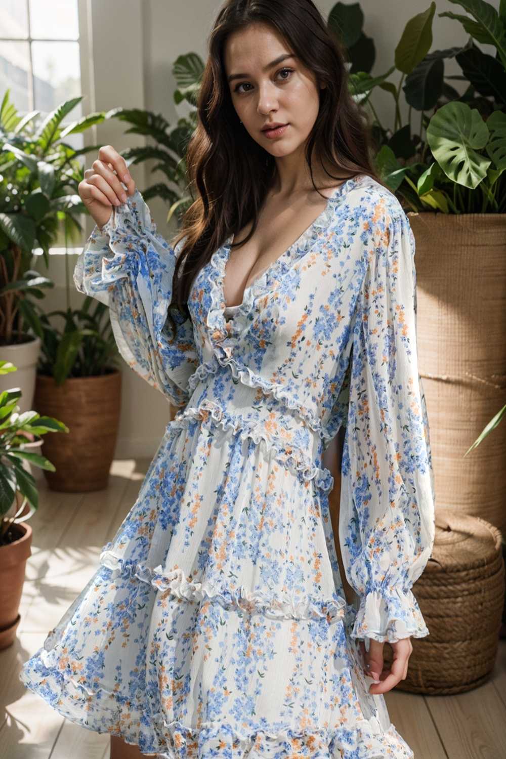 loose leopard print v neck dress drop shoulder a line closed cape paneled 120526
