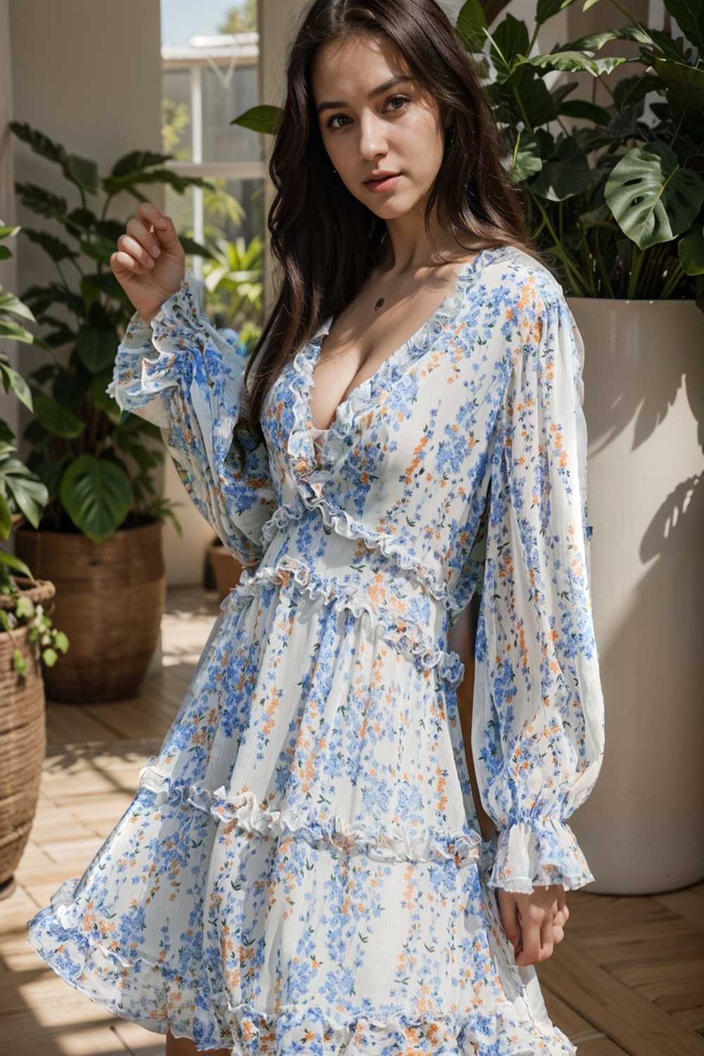 loose leopard print v neck dress drop shoulder a line closed cape paneled 120525