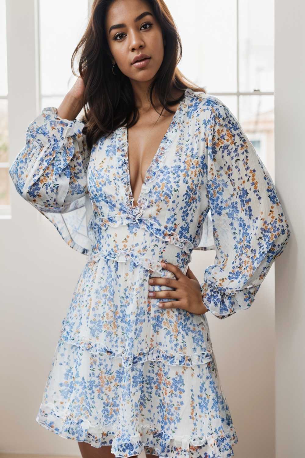 loose leopard print v neck dress drop shoulder a line closed cape paneled 131877