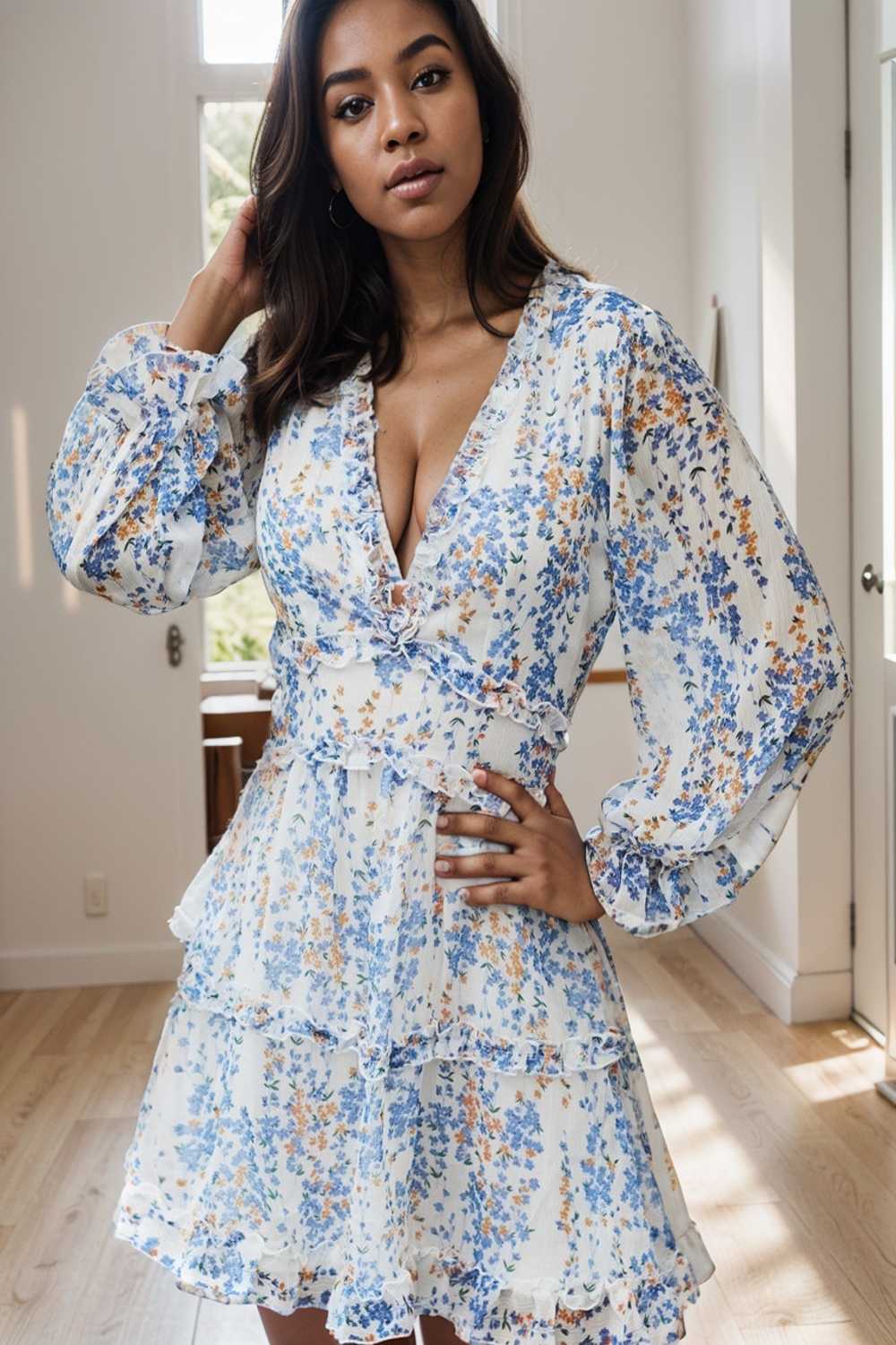 loose leopard print v neck dress drop shoulder a line closed cape paneled 143367