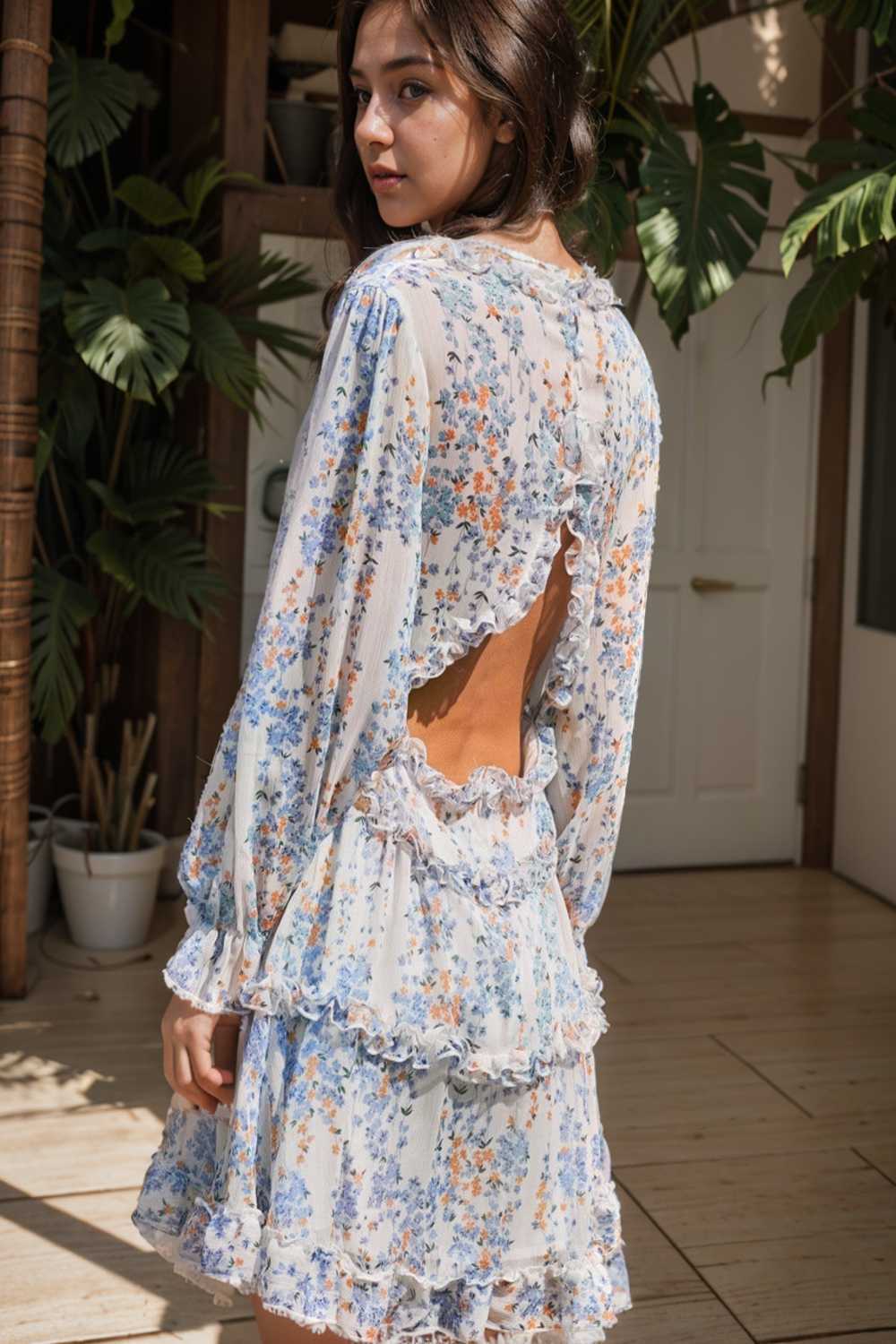 loose leopard print v neck dress drop shoulder a line closed cape paneled 131829