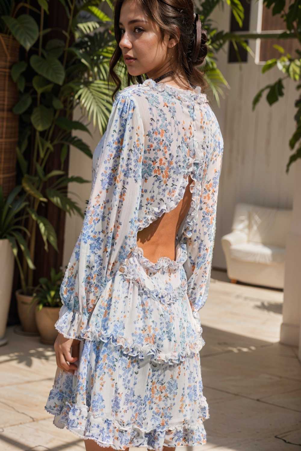 loose leopard print v neck dress drop shoulder a line closed cape paneled 118590