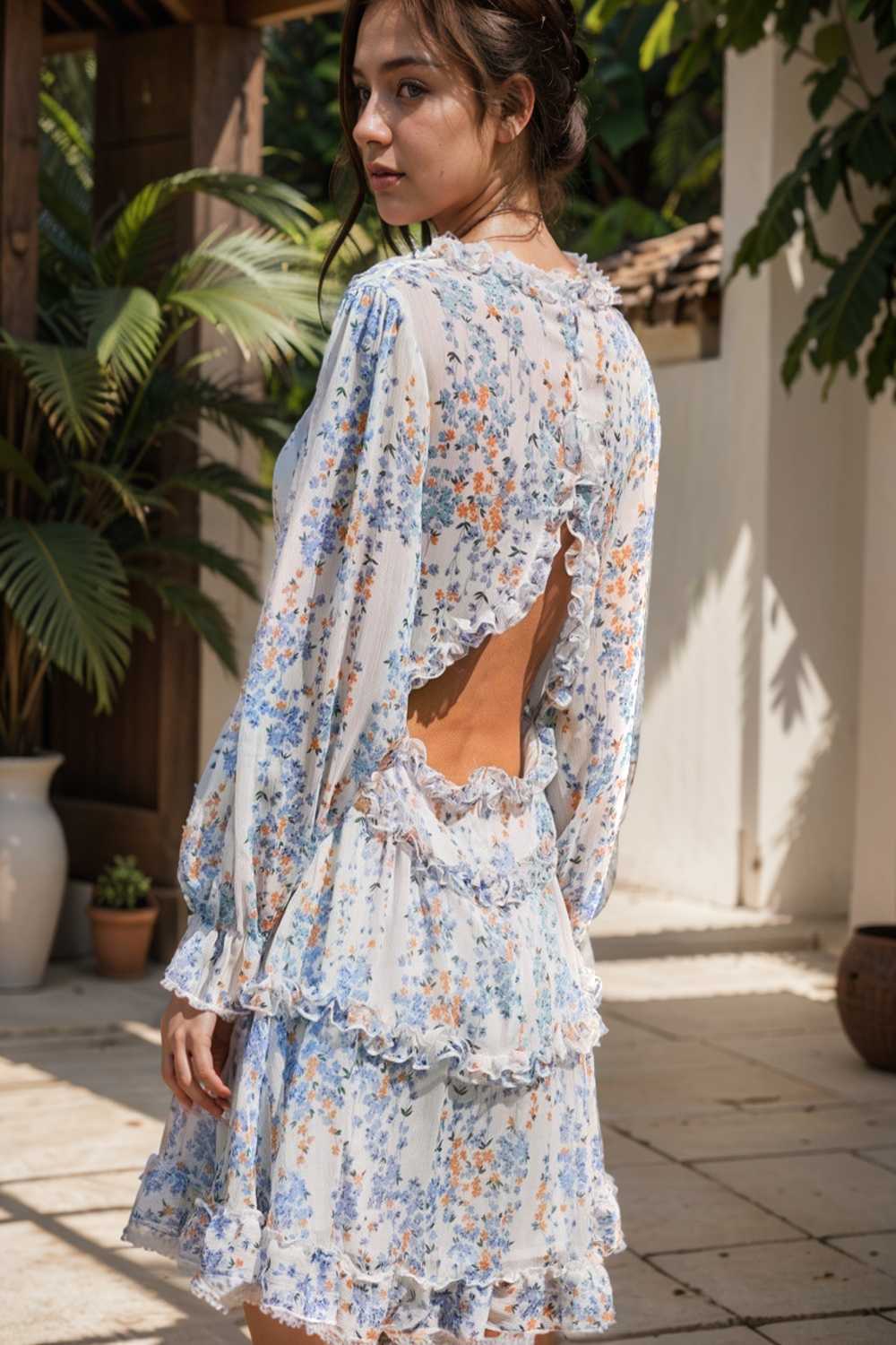 loose leopard print v neck dress drop shoulder a line closed cape paneled 118588
