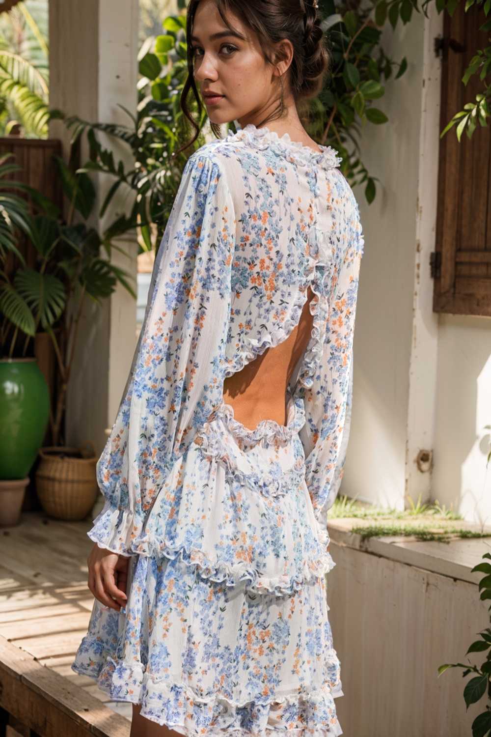 loose leopard print v neck dress drop shoulder a line closed cape paneled 118586