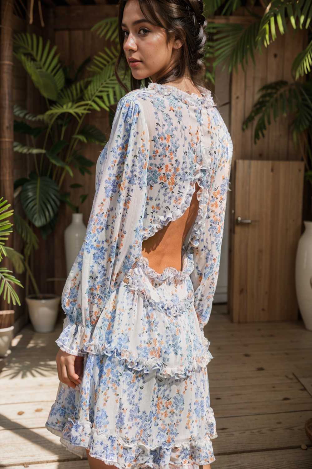 loose leopard print v neck dress drop shoulder a line closed cape paneled 118582