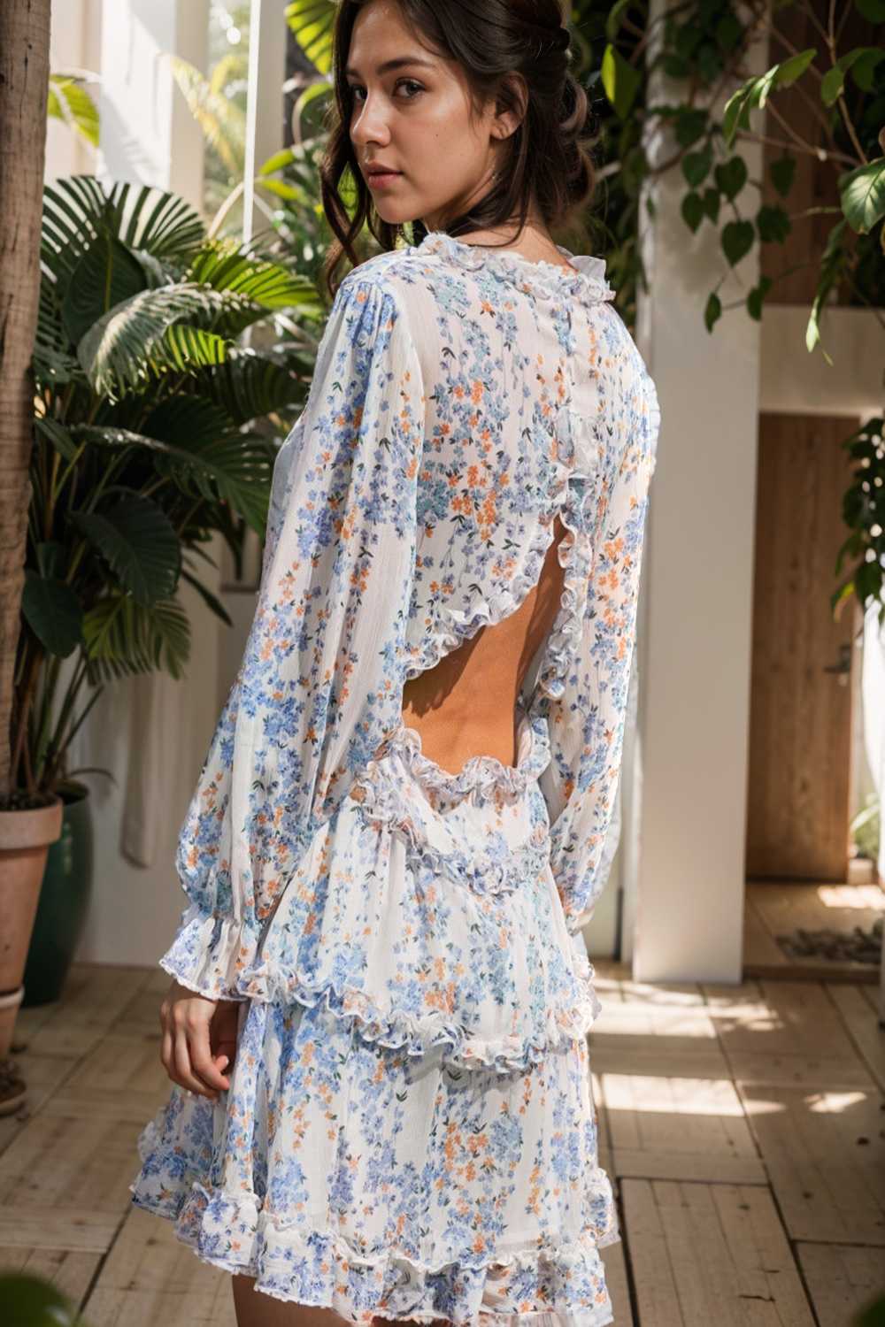 loose leopard print v neck dress drop shoulder a line closed cape paneled 120470