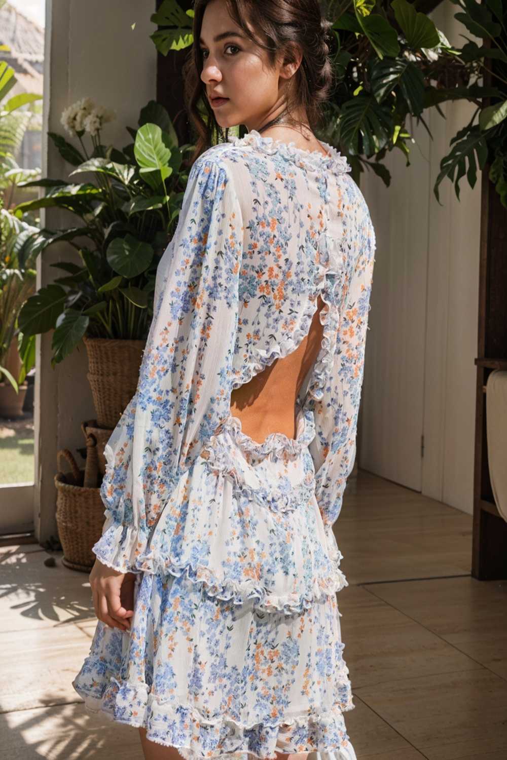 loose leopard print v neck dress drop shoulder a line closed cape paneled 143329