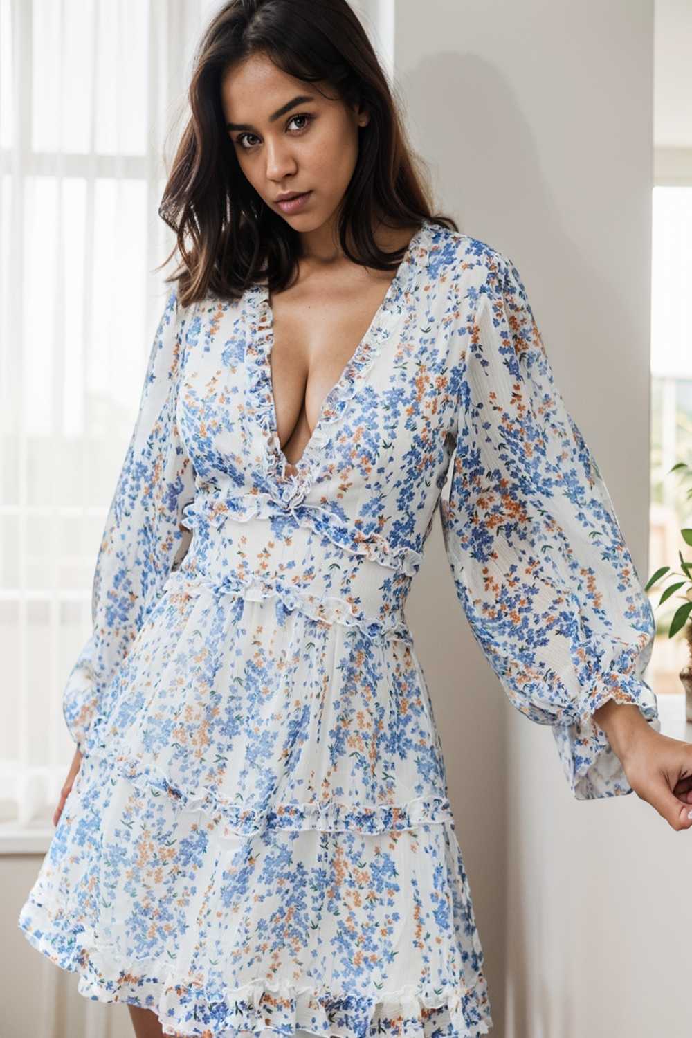 loose leopard print v neck dress drop shoulder a line closed cape paneled 143311