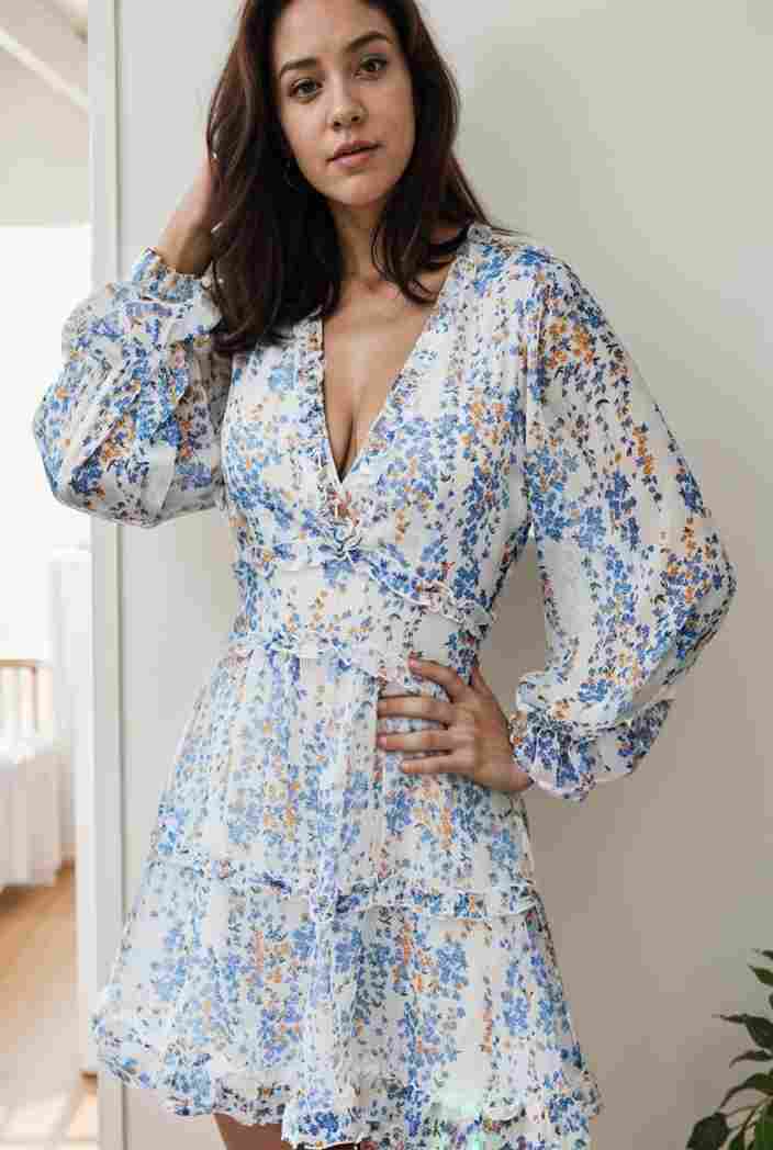 loose leopard print v neck dress drop shoulder a line closed cape paneled 117557