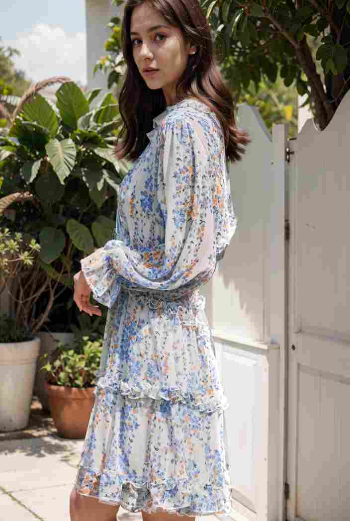 loose leopard print v neck dress drop shoulder a line closed cape paneled 132400