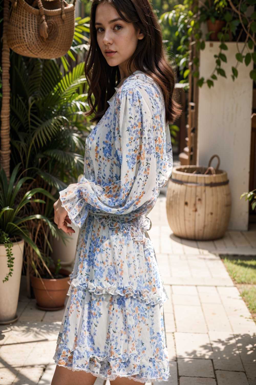 loose leopard print v neck dress drop shoulder a line closed cape paneled 139960