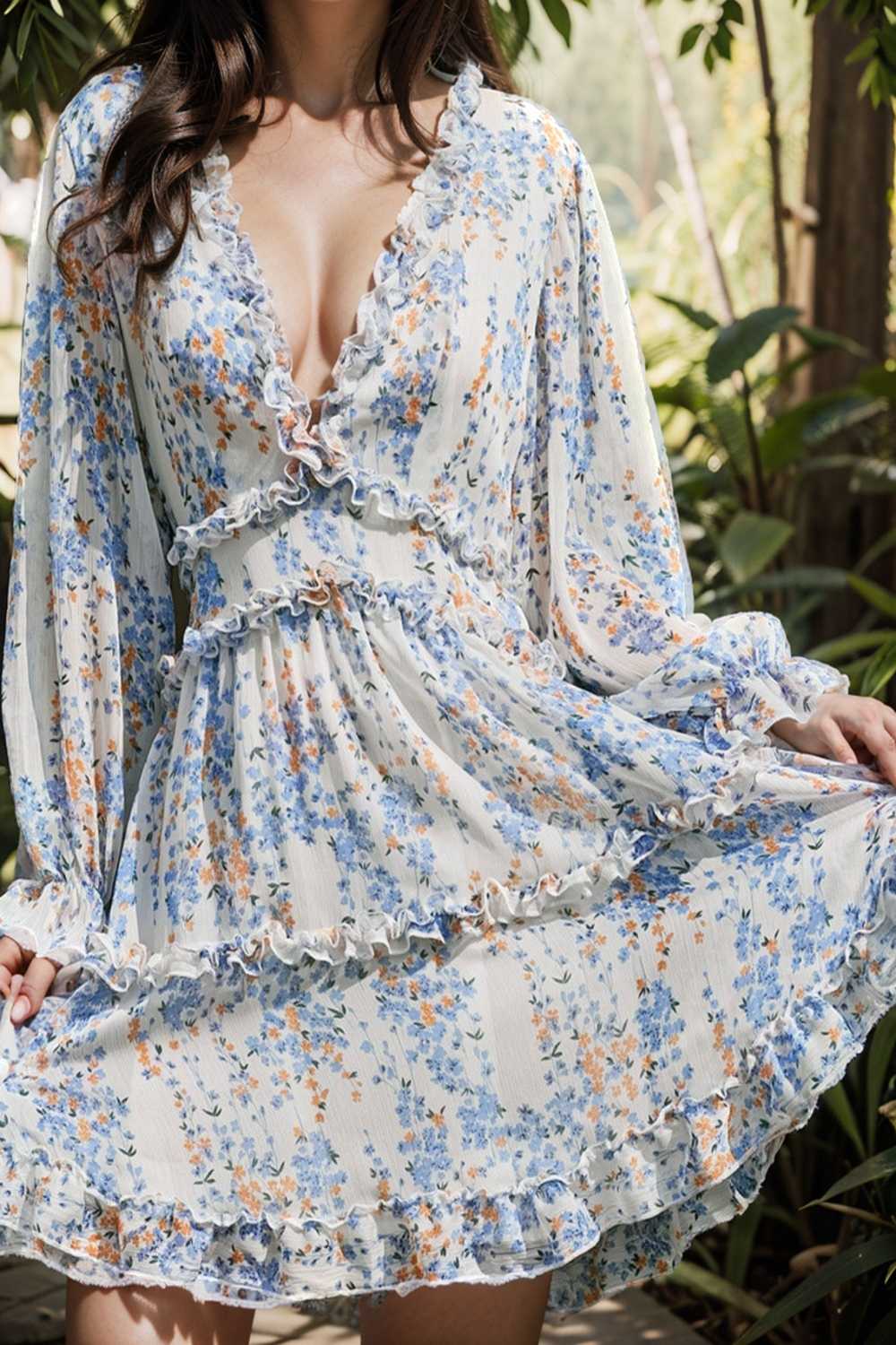 loose leopard print v neck dress drop shoulder a line closed cape paneled 118012