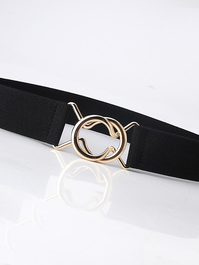 Women's Belt Alloy White Black Gray Pink Camel Wide Belt Outdoor Dailywear Daily Holiday Pure Color / Spring / Summer / Fall / Winter / Coffee - LuckyFash™