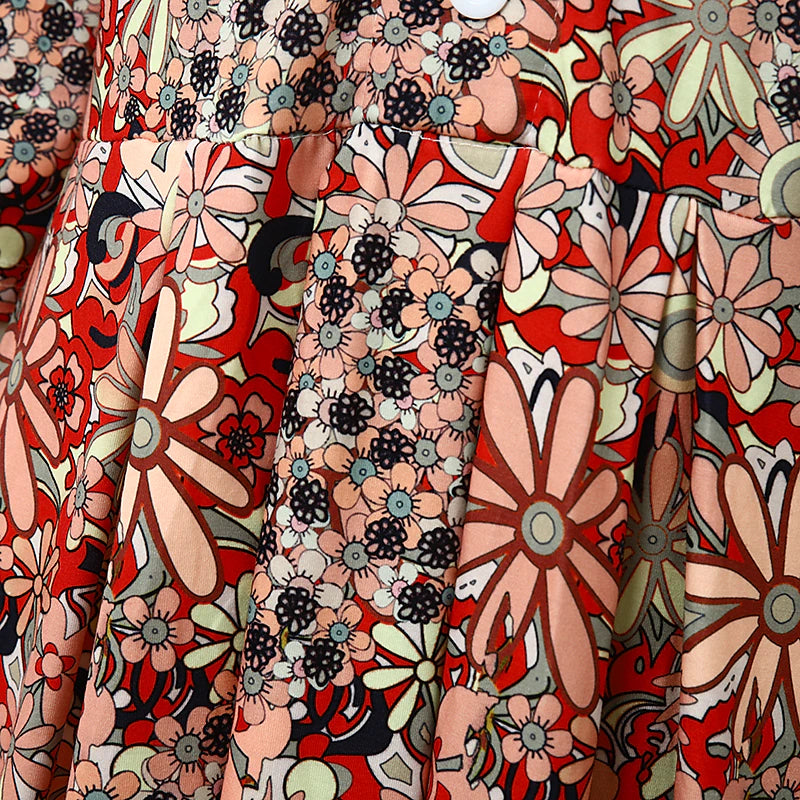 Women's Casual Dress Shift Dress Floral Ditsy Floral Ruched Print Split Neck Midi Dress Classic Daily Vacation Half Sleeve Summer Spring