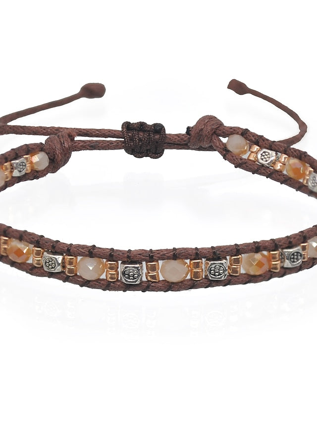 Women's Friendship Bracelet Vintage Bracelet Bracelet Retro Fashion Birthday Vintage Theme Rustic / Lodge Simple Ethnic Vintage Boho Glass Bracelet Jewelry Royal Blue / White / Black For Sport Prom - LuckyFash™