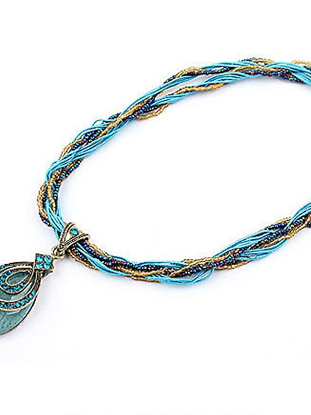 Women's necklace Fashion Street Geometry Necklaces / Blue / Green / Fall / Winter / Spring - LuckyFash™