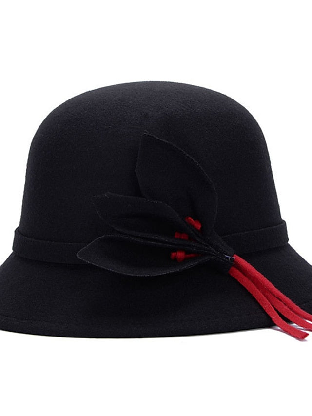 Women's Hat Fedora Hat Black Wine Fuchsia Outdoor Dailywear Holiday Floral Flower Portable Windproof Comfort - LuckyFash™