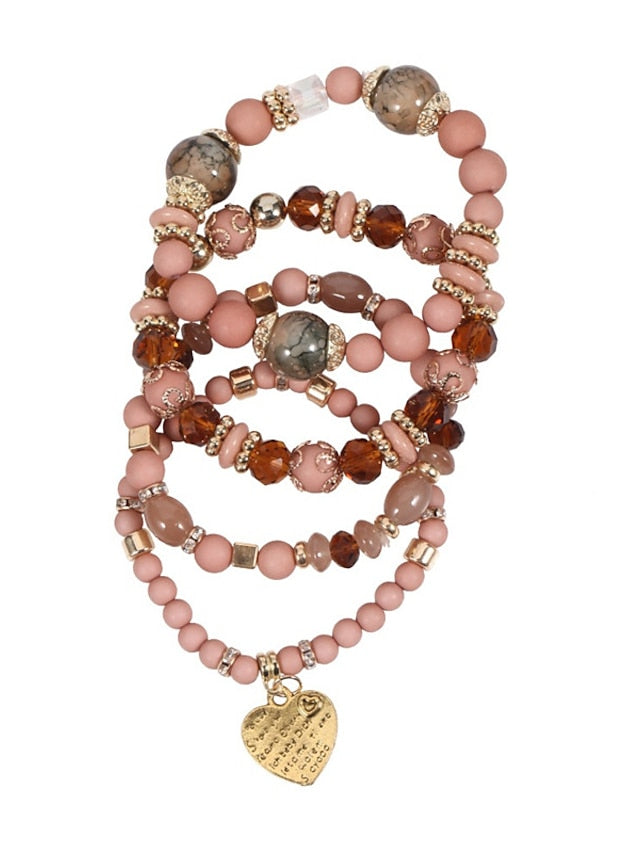 Women's Bracelets Ethnic Style Party Heart Bracelets & Bangles / Imitation Pearl / Black / Red / Fall / Winter - LuckyFash™