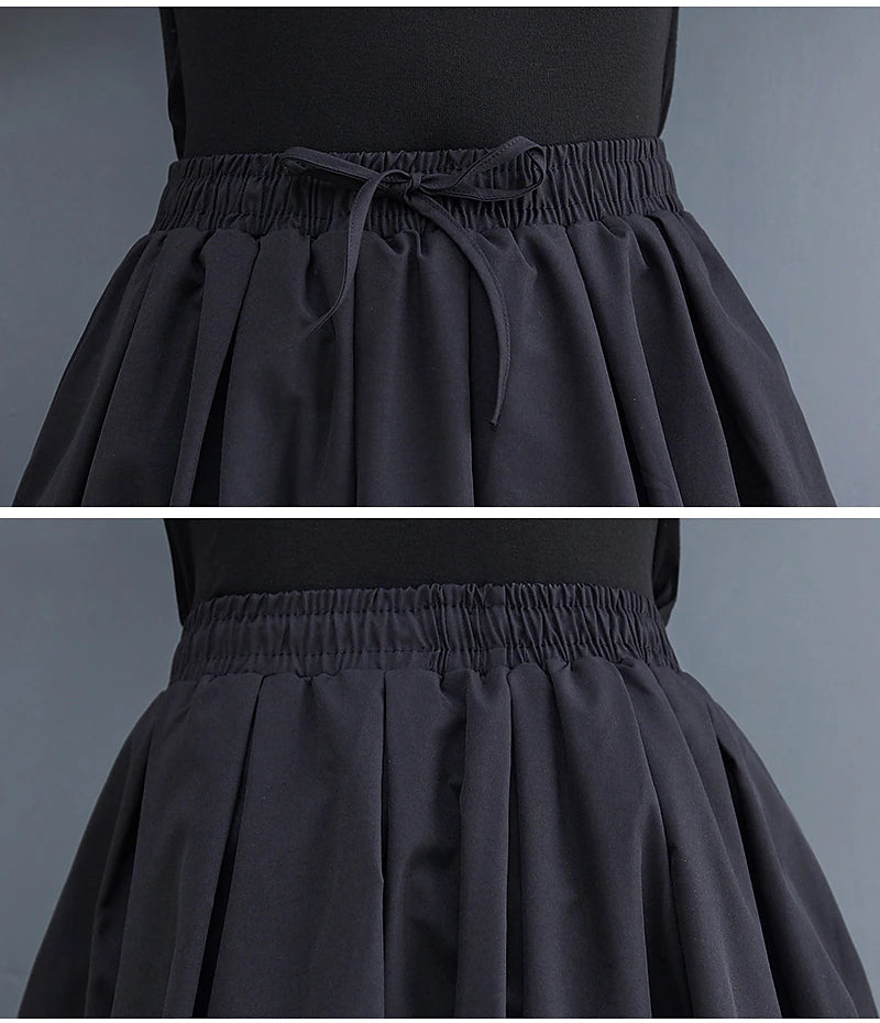 Women's Swing Long Skirt Maxi Skirts Pocket Drawstring Solid Colored Office / Career Daily Spring & Fall Polyester Fashion Streetwear Casual Black