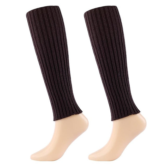 Women's Leg Warmers Boot Cuffs Home Daily Solid Color Polyester Spandex Basic Casual Classic Warm Casual 1 Pair